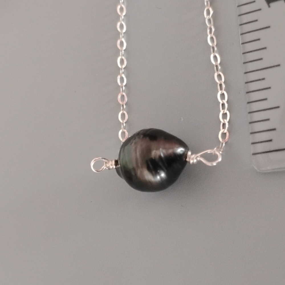Genuine Tahitian Pearl Sterling Necklace